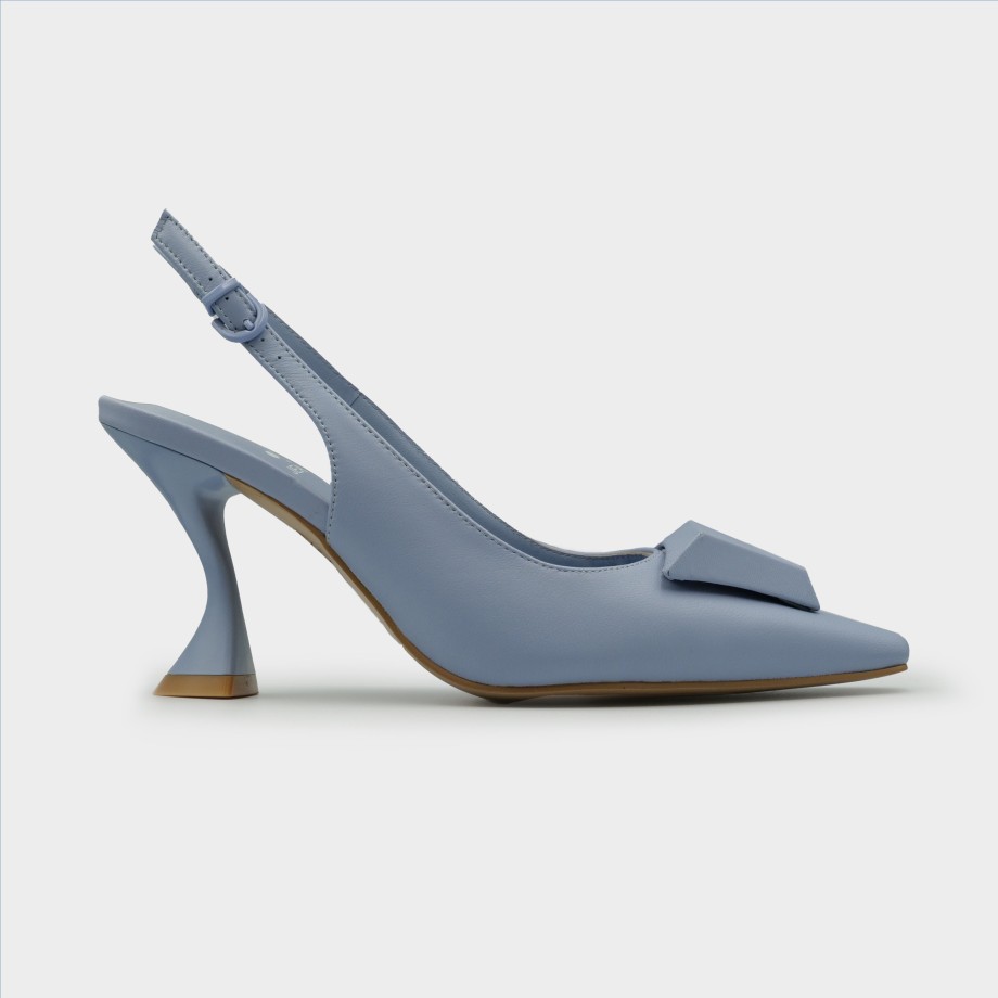 Slingback Esteban Calzature | Jeannot - Slingback In Nappa Tacco Alto E Largo Cinturino E Accessorio